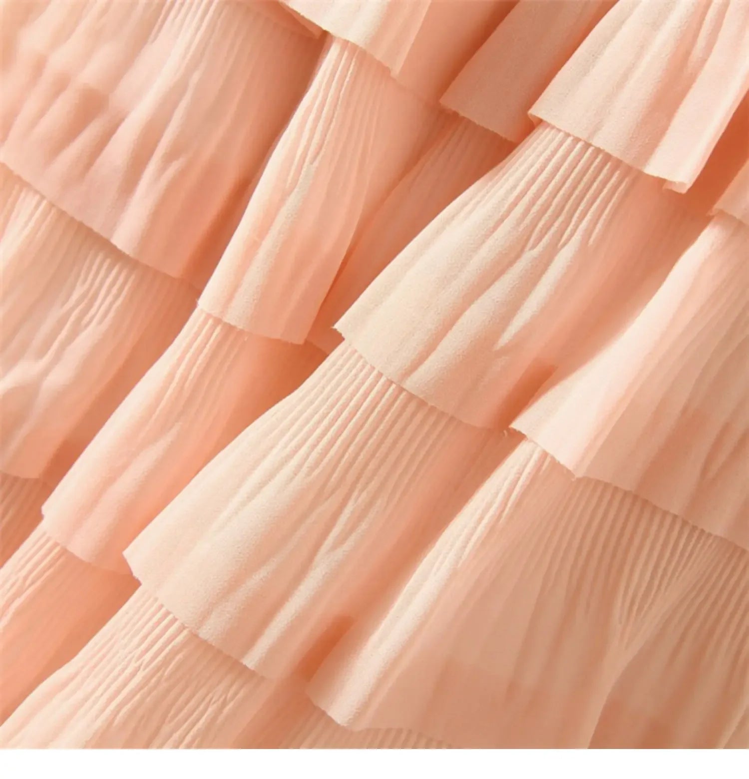 Plus Size High-Waisted Slimming Elastic Waist Chiffon Skirt Medium-Length Slim Fit Semi-Circular Layered Cake Skirt Plus Size...