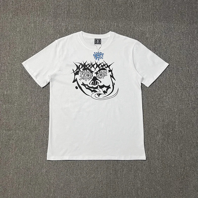 26 New ADWYSD Fashion Sun Roll Print Short Sleeve Summer High Street Male and Female Couples Loose  All-match T-shirt