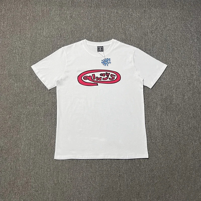 26 New ADWYSD Fashion Sun Roll Print Short Sleeve Summer High Street Male and Female Couples Loose  All-match T-shirt