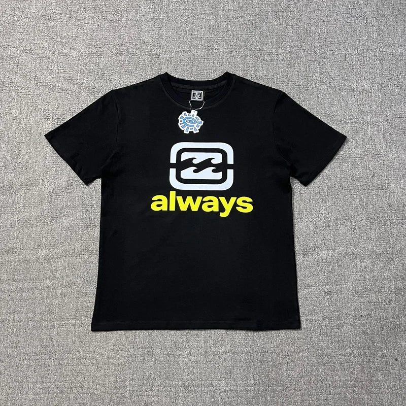 26 New ADWYSD Fashion Sun Roll Print Short Sleeve Summer High Street Male and Female Couples Loose  All-match T-shirt