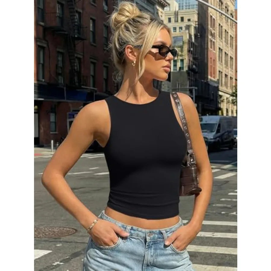 Trendy Queen Womens Double Lined Sleeveless Tank Tops Workout 2026 Summer Clothes