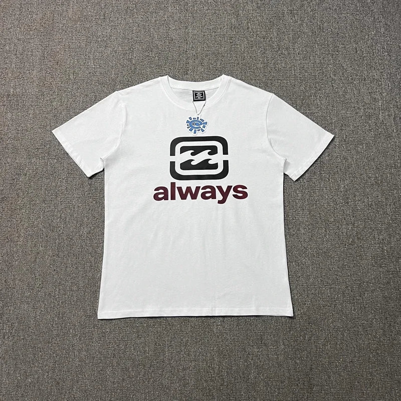 26 New ADWYSD Fashion Sun Roll Print Short Sleeve Summer High Street Male and Female Couples Loose  All-match T-shirt