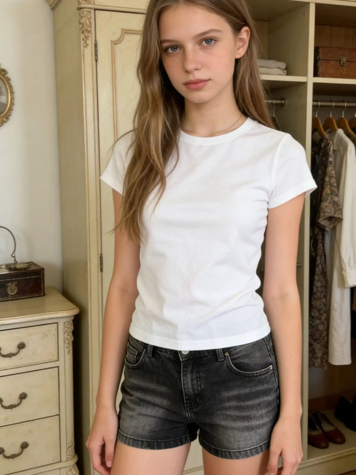 Women's Grey Denim Shorts Low Waist Mini Jeans Shorts 2000s Vintage 90s Y2k Emo Cowboy Short Pants Harajuku Clothes Summer 2024