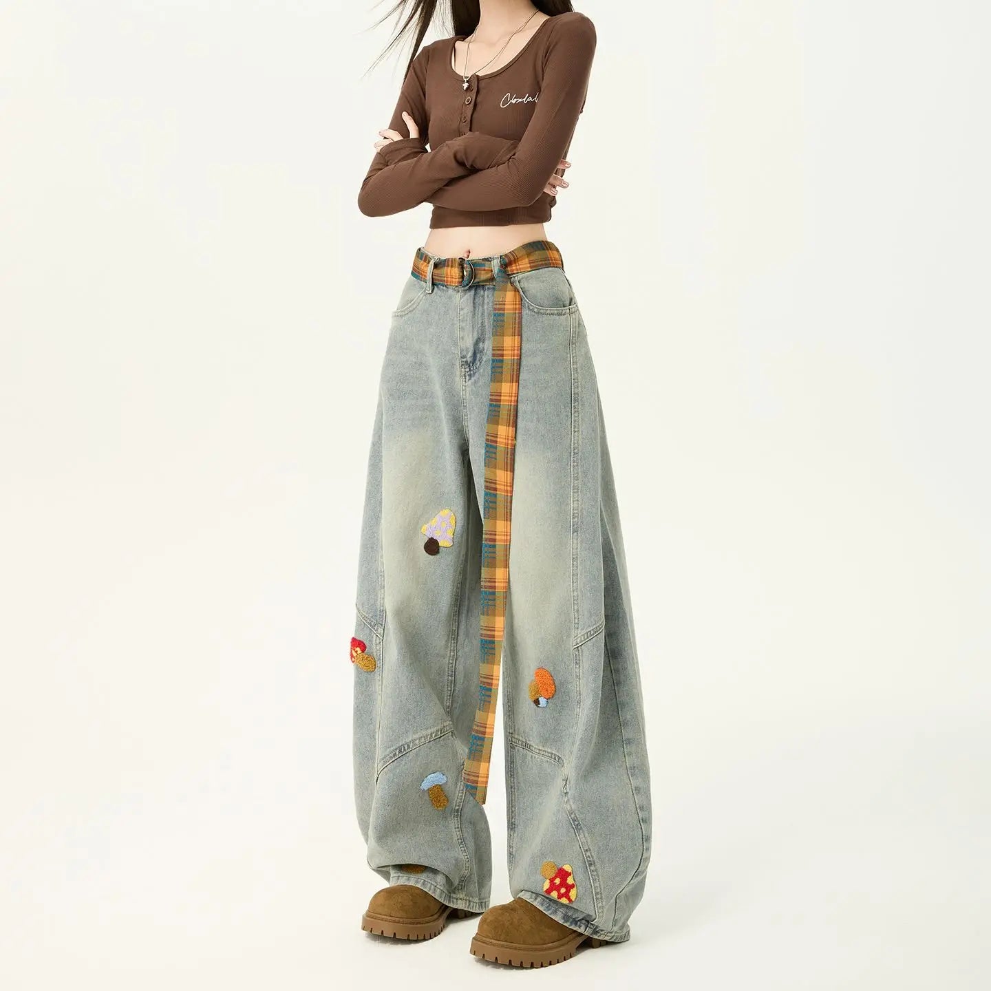 Women's Jeans Straight Leg Denim Pants Y2K Style Vintage Design Baggy Fit Comfortable Female Daily Wear Casual Women's Jeans