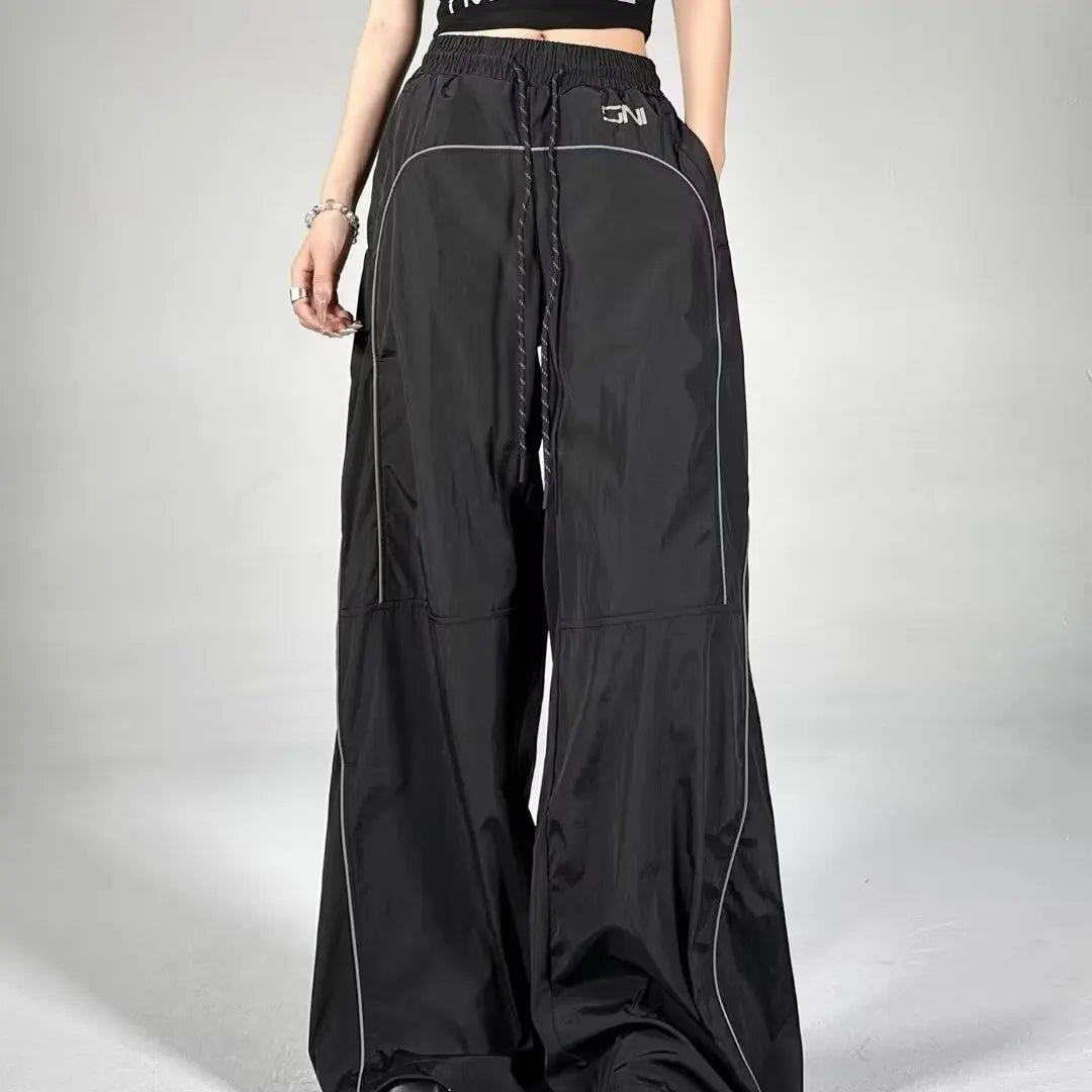 American Vintage Drawstring Design Cargo Pants Women Street Casual Popular Y2k Pants Women New Hip-hop All-match Woman Trousers