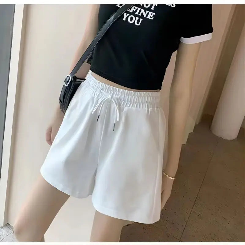 New 2024 Women's sports shorts and sweatpants solid color pants with  drawstrings loose knitted sweatpants