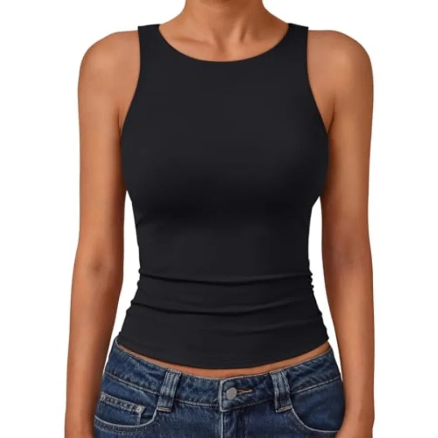 Trendy Queen Womens Double Lined Sleeveless Tank Tops Workout 2026 Summer Clothes