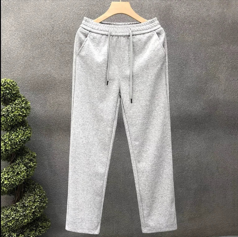 Cotton Gray Straight Leg Sweatpants Men's Women's Trendy Thick Sports and Leisure Pants Spring and Autumn New Versatile Pants