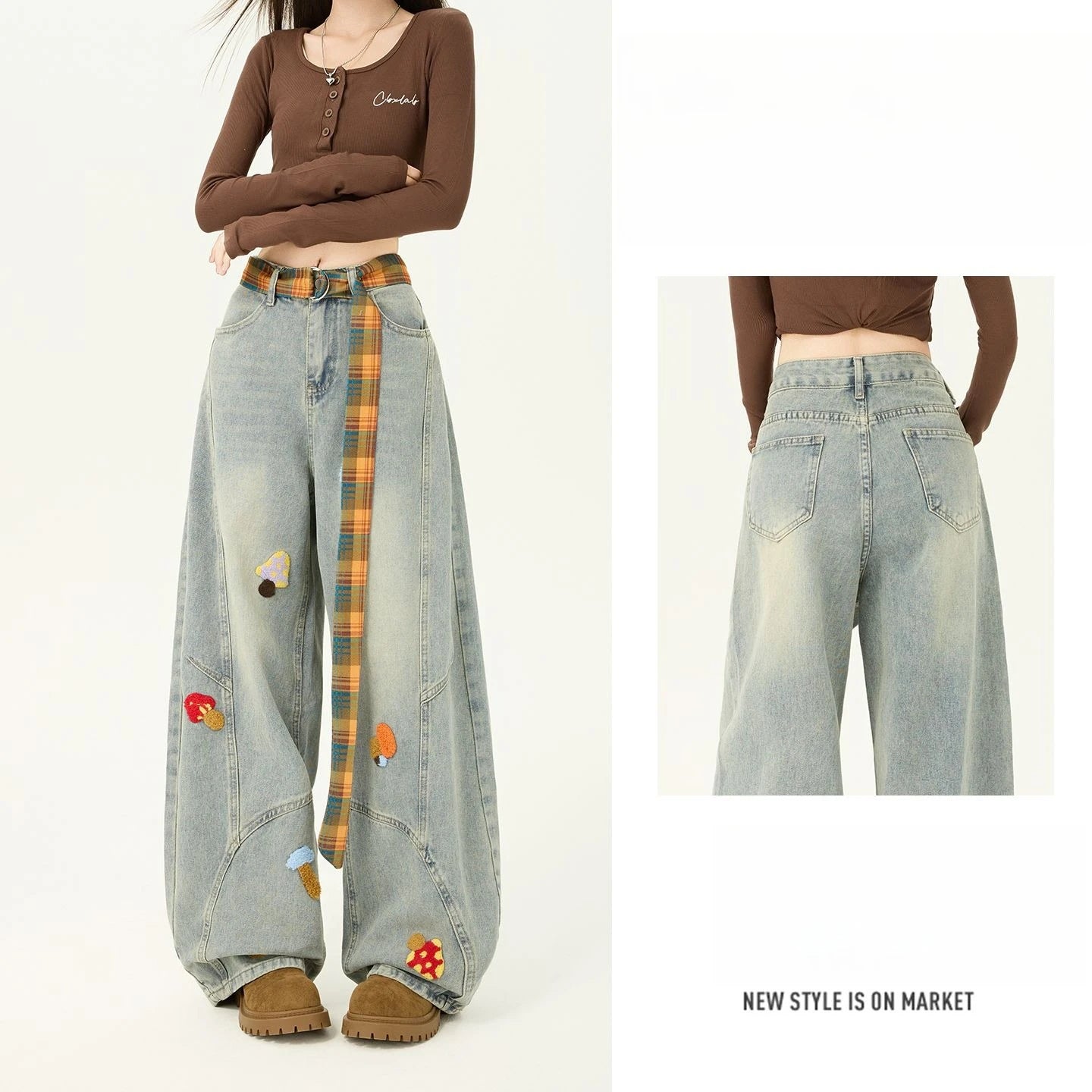 Women's Jeans Straight Leg Denim Pants Y2K Style Vintage Design Baggy Fit Comfortable Female Daily Wear Casual Women's Jeans