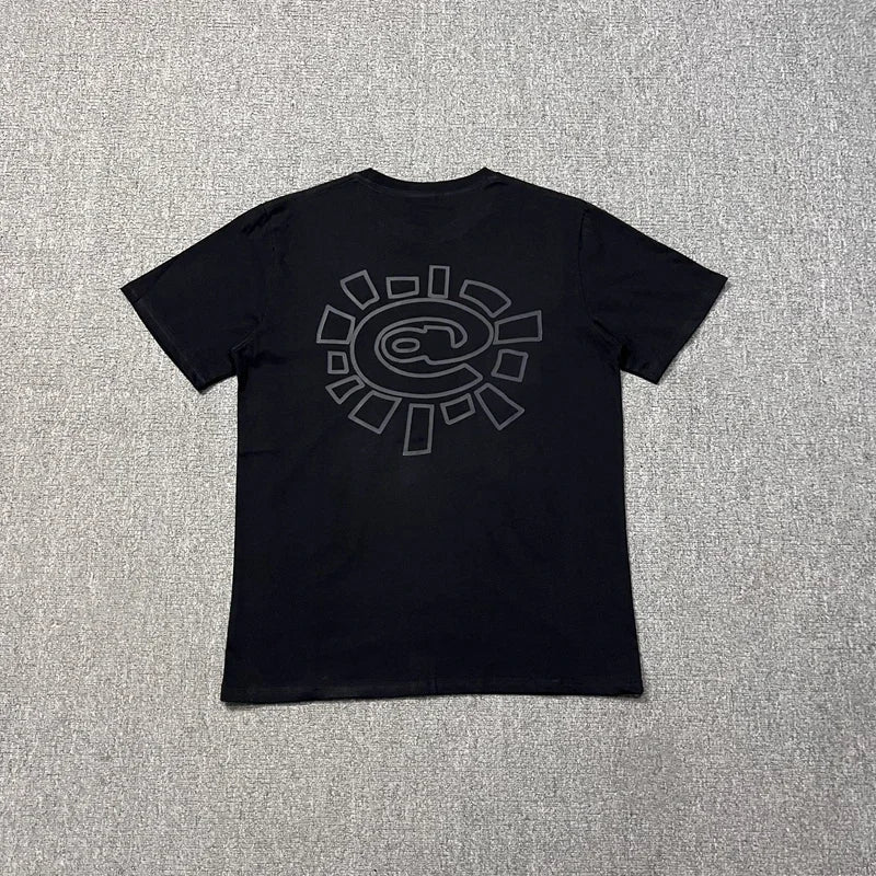 26 New ADWYSD Fashion Sun Roll Print Short Sleeve Summer High Street Male and Female Couples Loose  All-match T-shirt
